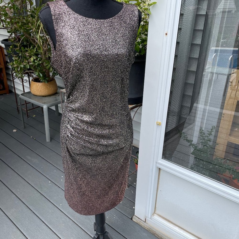 Tommy Hilfiger gold ruched dress size 8 New with tags